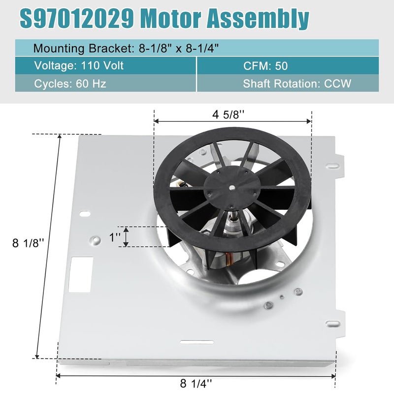 Criditpid 【Upgrade】S97012029 Fan, 663 688 Motor Assembly for Nutone Broan 663-E/688-E, 663-C/688-C, 663, 688, 662, 668, 670, 663-B/688-B, 684-C, 671-A, 689-A/B/C/D(70CFM) Bathroom Exhaust Fan Replacement Motor - Image 2